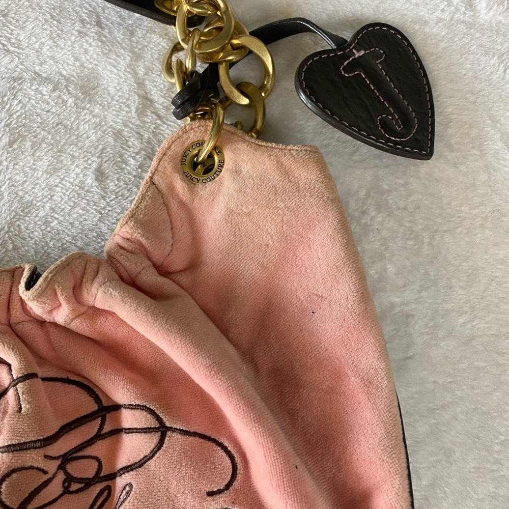 Juicy Couture Pink and Black Shoulder Bag with Gold Chain - Picture 6 of 14